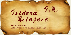 Isidora Milojčić vizit kartica